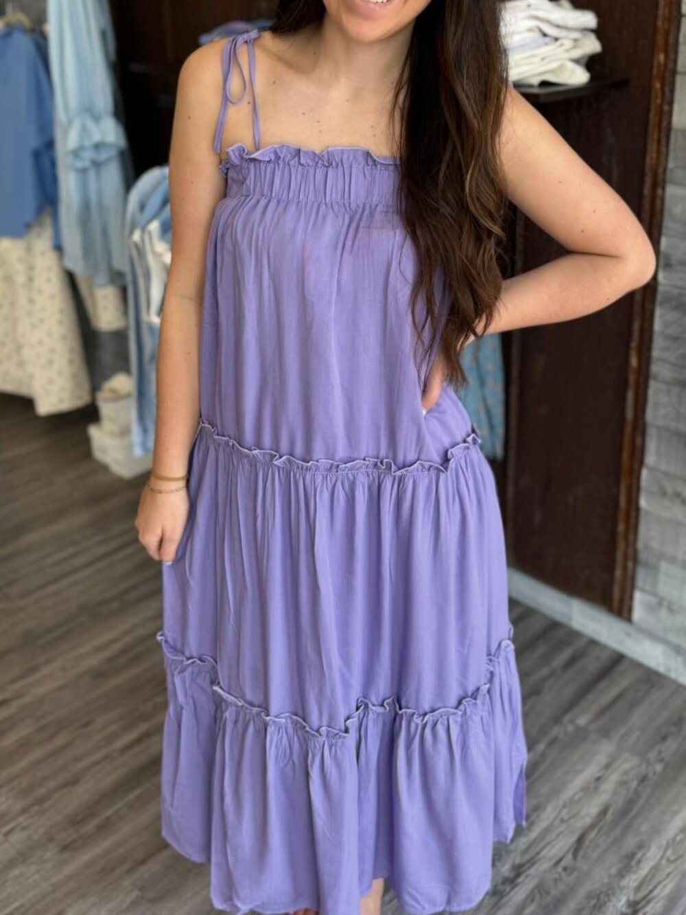 ANNIEWEAR Tie Shoulder Midi/Maxi Dress